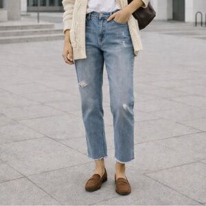 Seven7 Tower Straight Crop Jeans Size 14 | 90s Straight Leg Ankle Denim